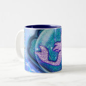 Seashell Fit for a Mermaid Glitter Girls Magical Tweekleurige Koffiemok (Voorkant links)