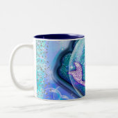 Seashell Fit for a Mermaid Glitter Girls Magical Tweekleurige Koffiemok (Links)