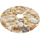 Seashell gestructureerde zomer strand achtergrond. kerstboom rok (Gekanteld)