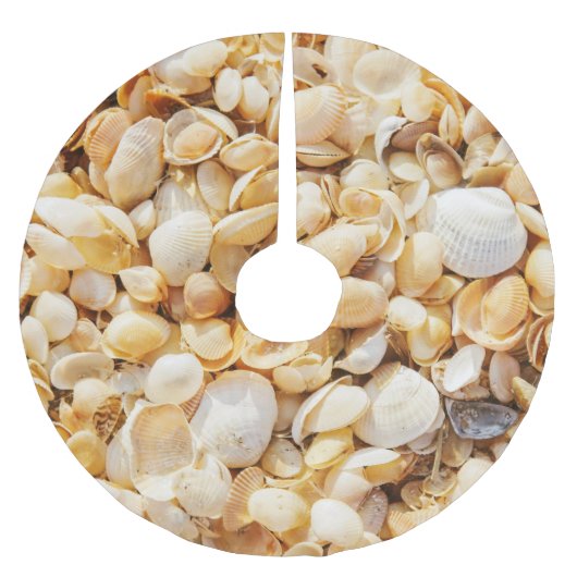 Seashell gestructureerde zomer strand achtergrond. kerstboom rok (Voorkant)
