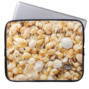 Seashell gestructureerde zomer strand achtergrond. laptop sleeve