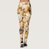 Seashell gestructureerde zomer strand achtergrond. leggings (Achterkant)
