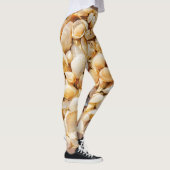 Seashell gestructureerde zomer strand achtergrond. leggings (Rechts)