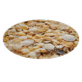 Seashell gestructureerde zomer strand achtergrond. snijplank (Hoek)