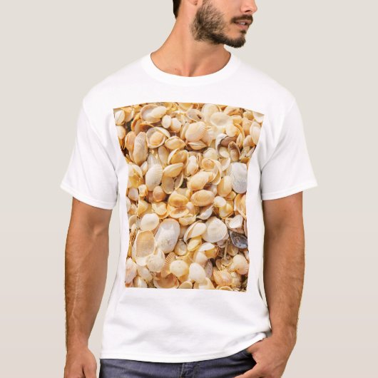 Seashell gestructureerde zomer strand achtergrond. t-shirt (Voorkant)