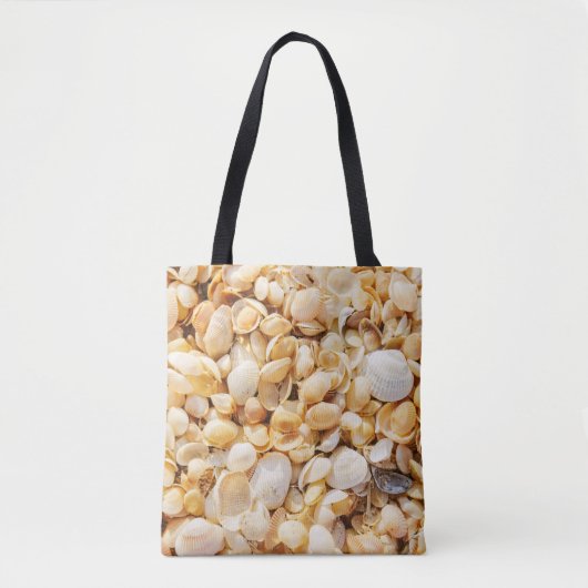 Seashell gestructureerde zomer strand achtergrond. tote bag (Voorkant)