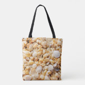 Seashell gestructureerde zomer strand achtergrond. tote bag (Achterkant)