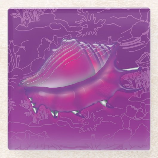 Seashell Glazen Onderzetter (Voorkant)