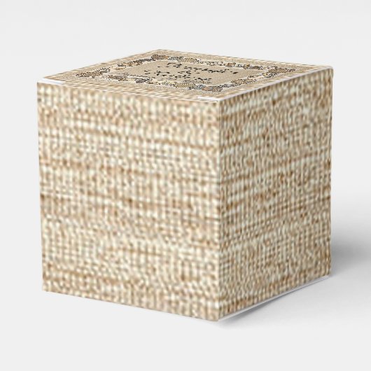 Seashell grens op bruin Weave bruiloft Bedankdoosjes (Voorkant Zijde)