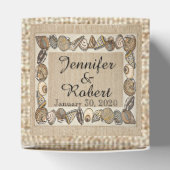 Seashell grens op bruin Weave bruiloft Bedankdoosjes (Bovenkant)