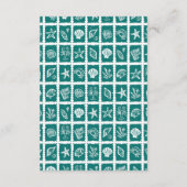 Seashell Grid Beach Wedding AANGEPASTE QR-code Informatiekaartje (Achterkant)