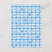 Seashell Grid Beach Wedding AANGEPASTE QR-code Informatiekaartje (Achterkant)