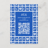 Seashell Grid Beach Wedding AANGEPASTE QR-code Informatiekaartje (Voorkant)