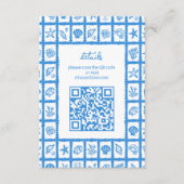 Seashell Grid Beach Wedding AANGEPASTE QR-code Informatiekaartje (Voorkant)
