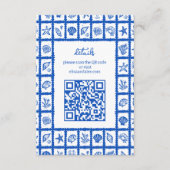 Seashell Grid Beach Wedding AANGEPASTE QR-code Informatiekaartje (Voorkant)