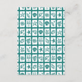 Seashell Grid Beach Wedding AANGEPASTE QR-code Informatiekaartje (Achterkant)