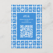 Seashell Grid Beach Wedding AANGEPASTE QR-code Informatiekaartje (Voorkant)