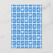Seashell Grid Beach Wedding AANGEPASTE QR-code Informatiekaartje (Achterkant)