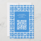 Seashell Grid Beach Wedding AANGEPASTE QR-code Save The Date (Achterkant)