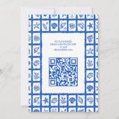 Seashell Grid Beach Wedding AANGEPASTE QR-code Save The Date (Achterkant)