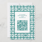 Seashell Grid Beach Wedding AANGEPASTE QR-code Save The Date (Achterkant)