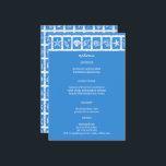 Seashell Grid Beach Wedding Blauw Wit CUSTOM Menu<br><div class="desc">Perfect schattig menu kaart voor een leuke bruiloft! Met de hand gemaakte kunst voor jou! Ideaal voor een bruiloft, vrijgezellenfeest aan zee, vrijgezellenfeest, verlovingsfeest of verjaardagsfeest. VOLLEDIG ! Klik hierboven op "Personaliseren" om de tekst te bewerken. Klik op "bewerken met het ontwerpgereedschap" om de lettertypen, kleuren en plaatsingen aan te...</div>