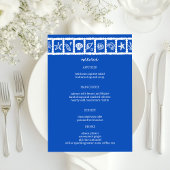 Seashell Grid Beach Wedding Blauw Wit CUSTOM Menu