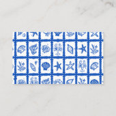 Seashell Grid Beach Wedding CUSTOM Plaatskaartje (Achterkant)