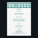 Seashell Grid Beach Wedding Groen Wit CUSTOM Menu<br><div class="desc">Perfect schattig menu kaart voor een leuke bruiloft! Met de hand gemaakte kunst voor jou! Ideaal voor een bruiloft, vrijgezellenfeest aan zee, vrijgezellenfeest, verlovingsfeest of verjaardagsfeest. VOLLEDIG ! Klik hierboven op "Personaliseren" om de tekst te bewerken. Klik op "bewerken met het ontwerpgereedschap" om de lettertypen, kleuren en plaatsingen aan te...</div>