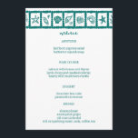 Seashell Grid Beach Wedding Groen Wit CUSTOM Menu<br><div class="desc">Perfect schattig menu kaart voor een leuke bruiloft! Met de hand gemaakte kunst voor jou! Ideaal voor een bruiloft, vrijgezellenfeest aan zee, vrijgezellenfeest, verlovingsfeest of verjaardagsfeest. VOLLEDIG ! Klik hierboven op "Personaliseren" om de tekst te bewerken. Klik op "bewerken met het ontwerpgereedschap" om de lettertypen, kleuren en plaatsingen aan te...</div>