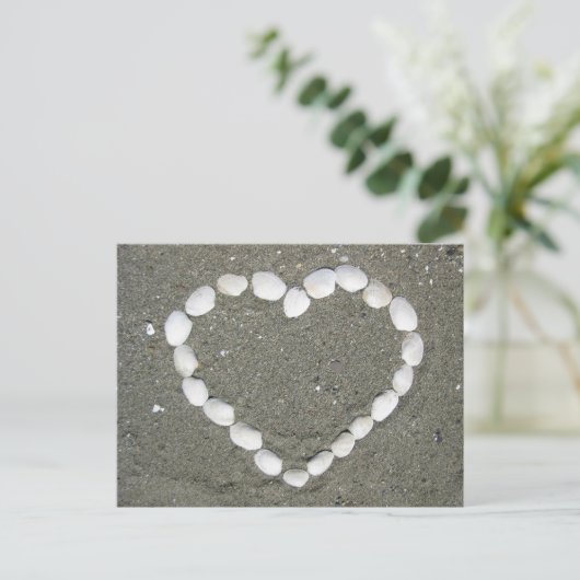Seashell hart briefkaart (Staand voorkant)