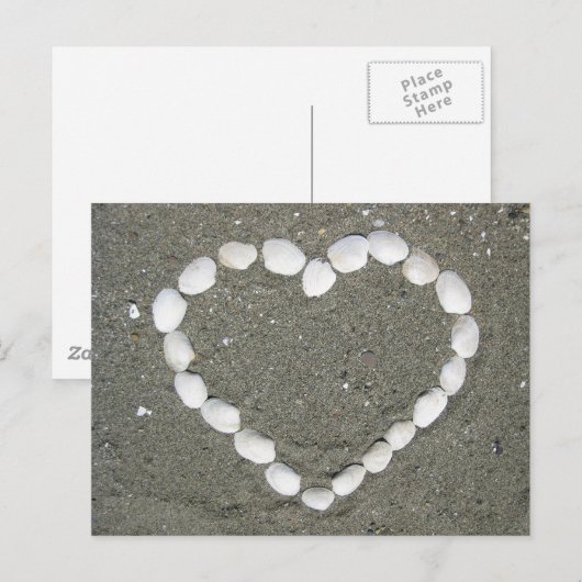 Seashell hart briefkaart (Voorkant / Achterkant)
