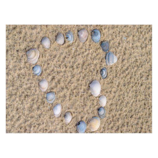 Seashell hart tafelkleed (Voorkant (Horizontaal))