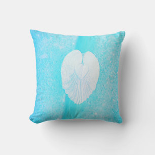 Seashell Heart Angel Wings - Caribbean Sky Kussen