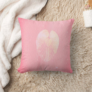 Seashell Heart Angel Wings - Roze wolk Kussen