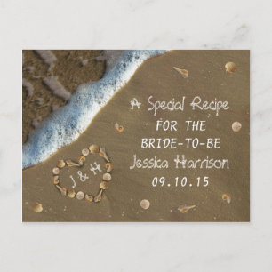 Seashell Heart Beach Vrijgezellenfeest Recept Kaar Uitnodiging Briefkaart