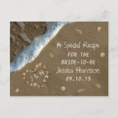 Seashell Heart Beach Vrijgezellenfeest Recept Kaar Uitnodiging Briefkaart (Voorkant)