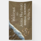 Seashell Heart Beach Vrijgezellenfeest Spandoek (Verticaal)