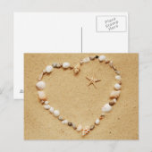 Seashell Heart met Starfish Briefkaart (Voorkant / Achterkant)