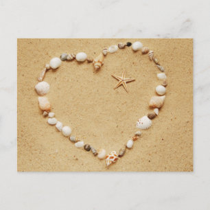 Seashell Heart met Starfish Briefkaart