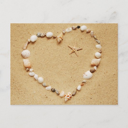 Seashell Heart met Starfish Briefkaart (Voorkant)