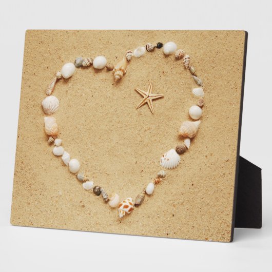 Seashell Heart met Starfish Fotoplaat (Zijkant)