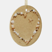 Seashell Heart met Starfish Keramisch Ornament (Rechts)