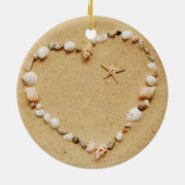 Seashell Heart met Starfish Keramisch Ornament (Achterkant)