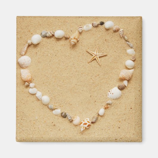 Seashell Heart met Starfish Magneet (Voorkant)