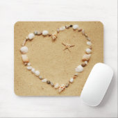 Seashell Heart met Starfish Muismat (Met muis)