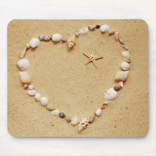 Seashell Heart met Starfish Muismat (Voorkant)
