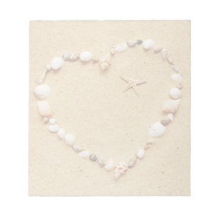 Seashell Heart met Starfish Notitieblok