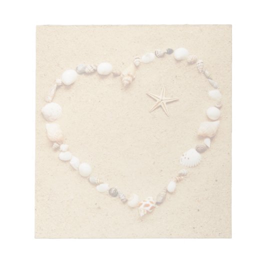 Seashell Heart met Starfish Notitieblok (Voorkant)