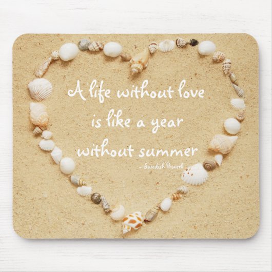 Seashell Heart Proverb Mousepad Muismat (Voorkant)